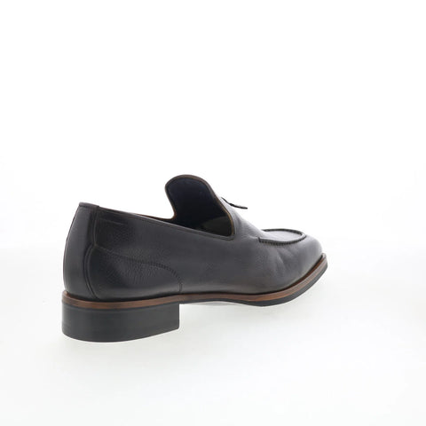 Di Bianco Cordusio Mens Black Leather Slip On Loafers & Slip Ons Casual Shoes