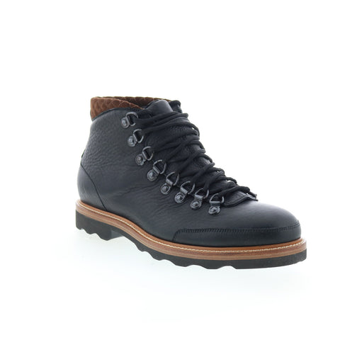 Di Bianco Cortina Mens Black Leather Lace Up Casual Dress Boots