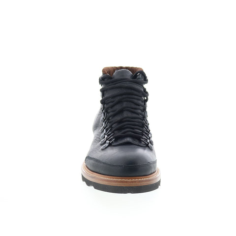 Di Bianco Cortina Mens Black Leather Lace Up Casual Dress Boots