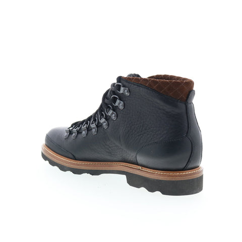 Di Bianco Cortina Mens Black Leather Lace Up Casual Dress Boots