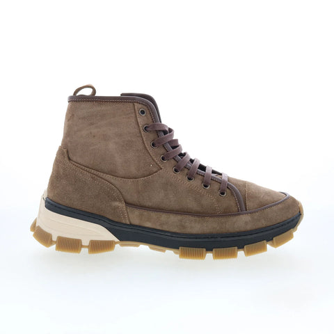 Di Bianco Corvetto Mens Brown Suede Lace Up Ankle Boots
