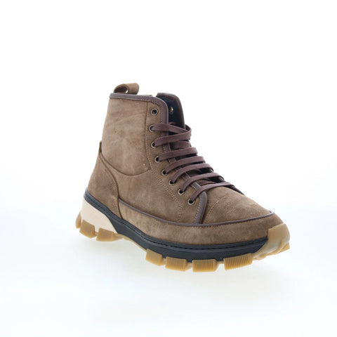 Di Bianco Corvetto Mens Brown Suede Lace Up Ankle Boots