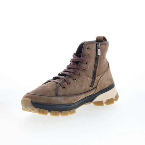 Di Bianco Corvetto Mens Brown Suede Lace Up Ankle Boots