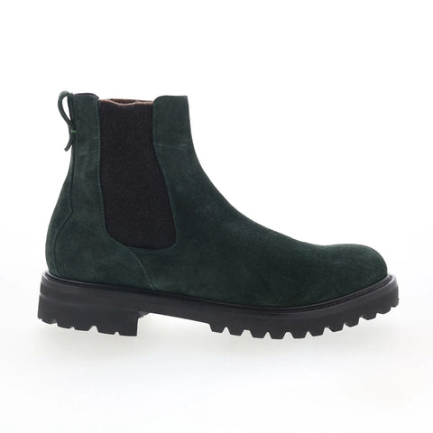 Di Bianco Courmayeur Mens Green Suede Slip On Chelsea Boots