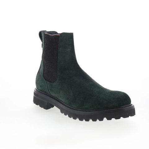 Di Bianco Courmayeur Mens Green Suede Slip On Chelsea Boots