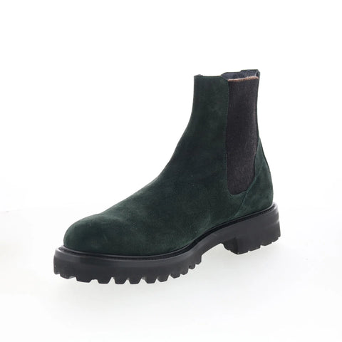 Di Bianco Courmayeur Mens Green Suede Slip On Chelsea Boots