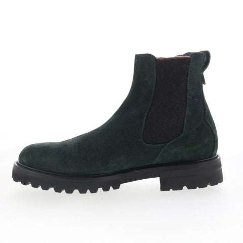 Di Bianco Courmayeur Mens Green Suede Slip On Chelsea Boots