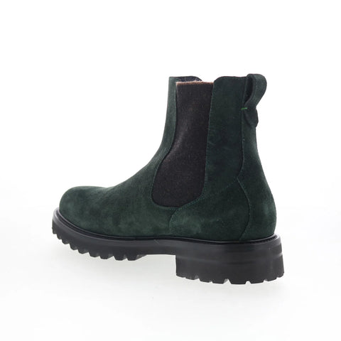 Di Bianco Courmayeur Mens Green Suede Slip On Chelsea Boots