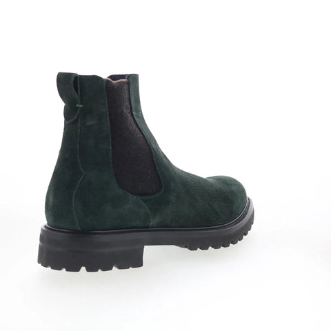 Di Bianco Courmayeur Mens Green Suede Slip On Chelsea Boots