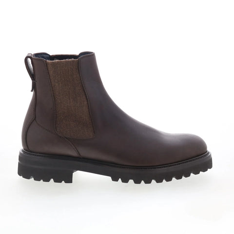 Di Bianco Courmayeur Mens Brown Leather Slip On Chelsea Boots