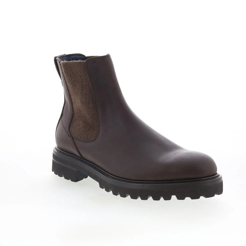 Di Bianco Courmayeur Mens Brown Leather Slip On Chelsea Boots