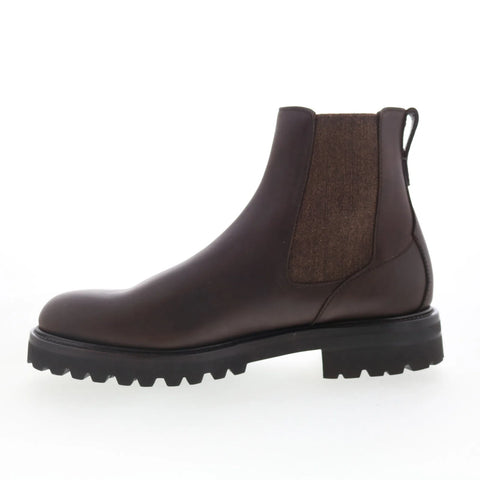 Di Bianco Courmayeur Mens Brown Leather Slip On Chelsea Boots