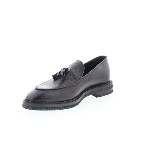 Di Bianco Crotone Mens Brown Leather Slip On Loafers & Slip Ons Tasseled Shoes
