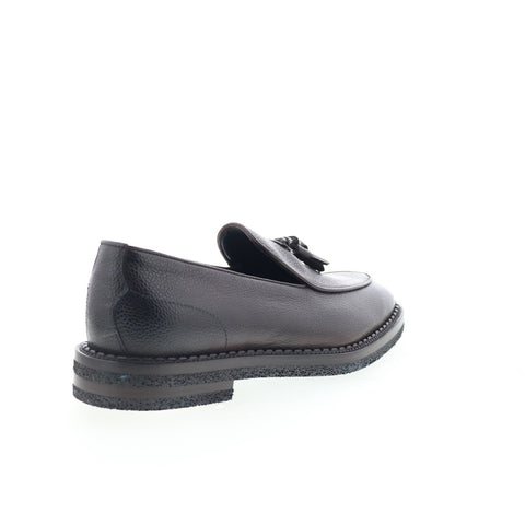 Di Bianco Crotone Mens Brown Leather Slip On Loafers & Slip Ons Tasseled Shoes