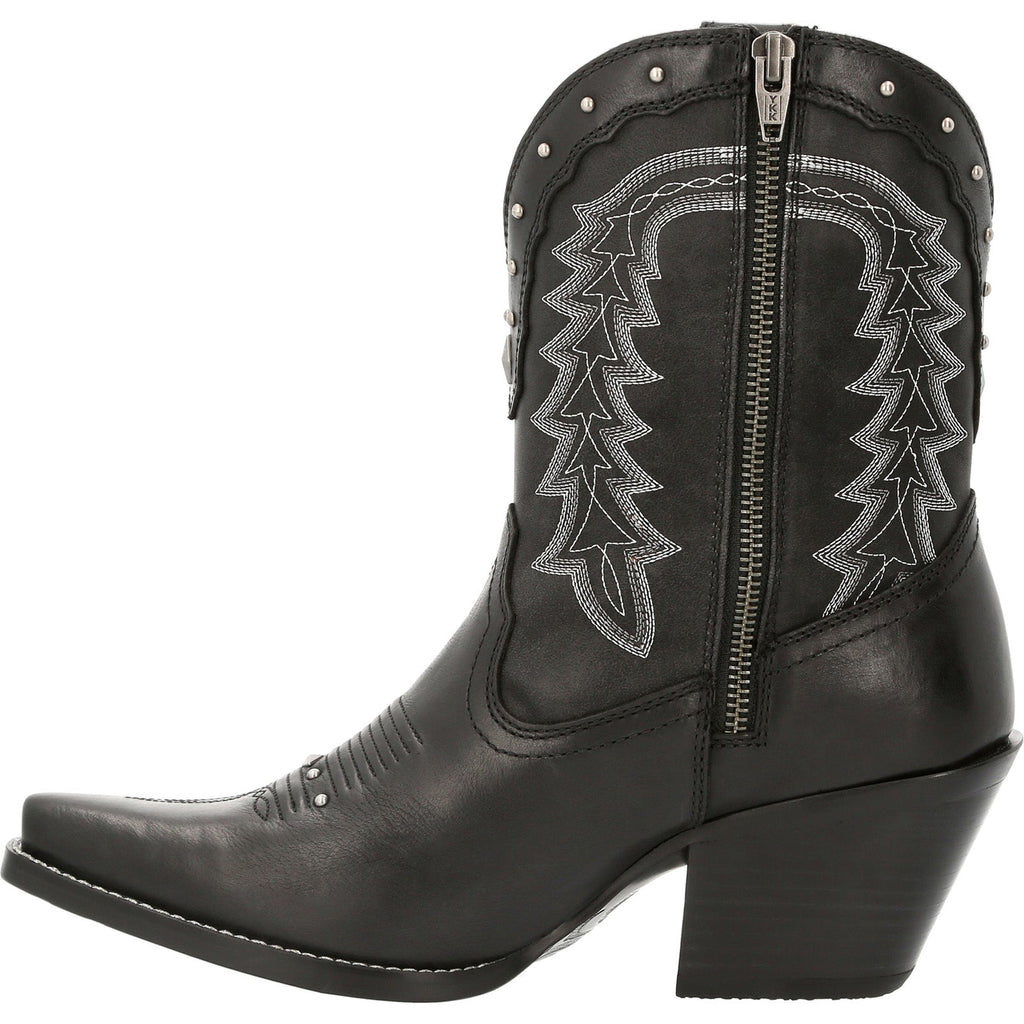 Durango Crush DRD0432 Womens Black Leather Zipper Cowboy