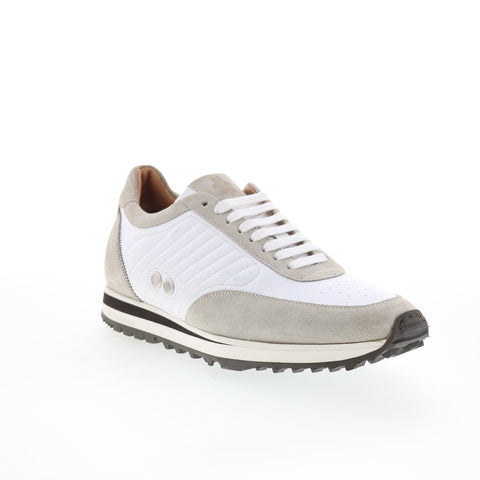 Di Bianco Daytona Mens Gray Leather Lace Up Lifestyle Sneakers Shoes