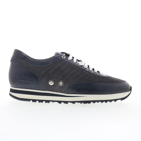 Di Bianco Daytona Mens Gray Leather Lace Up Lifestyle Sneakers Shoes