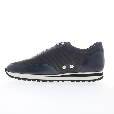 Di Bianco Daytona Mens Gray Leather Lace Up Lifestyle Sneakers Shoes