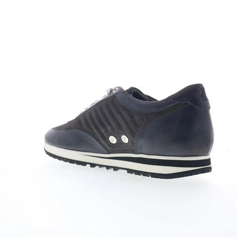 Di Bianco Daytona Mens Gray Leather Lace Up Lifestyle Sneakers Shoes