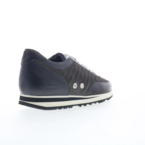 Di Bianco Daytona Mens Gray Leather Lace Up Lifestyle Sneakers Shoes