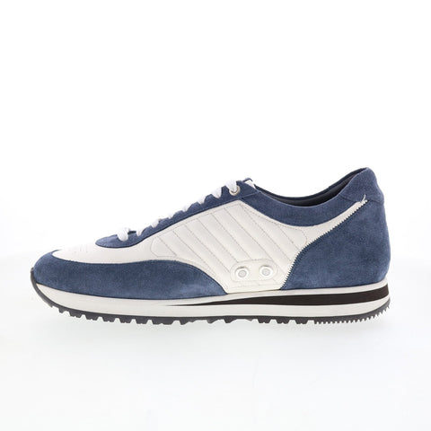 Di Bianco Daytona Ciana Mens White Suede Lace Up Lifestyle Sneakers Shoes