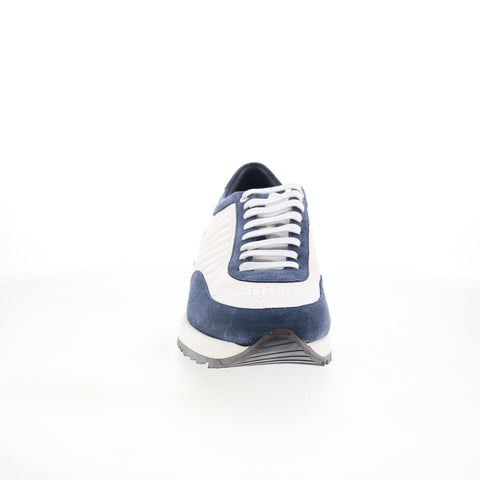 Di Bianco Daytona Mens White Suede Lace Up Lifestyle Sneakers Shoes
