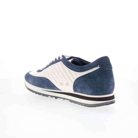 Di Bianco Daytona Mens White Suede Lace Up Lifestyle Sneakers Shoes