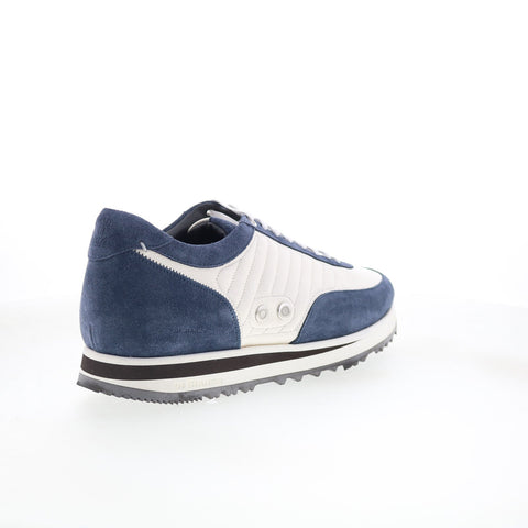Di Bianco Daytona Mens White Suede Lace Up Lifestyle Sneakers Shoes