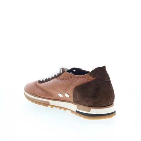 Di Bianco Daytona Laser Mens Brown Leather Lace Up Lifestyle Sneakers Shoes