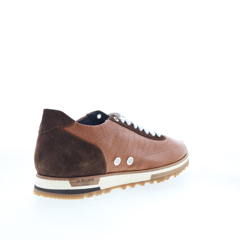 Di Bianco Daytona Laser Mens Brown Leather Lace Up Lifestyle Sneakers Shoes