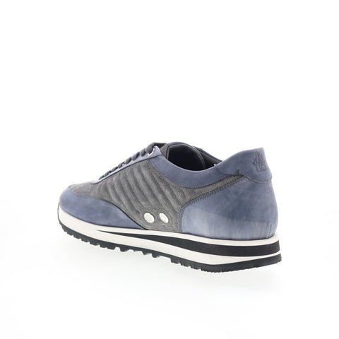 Di Bianco Daytona Laser Mens Gray Suede Lace Up Lifestyle Sneakers Shoes