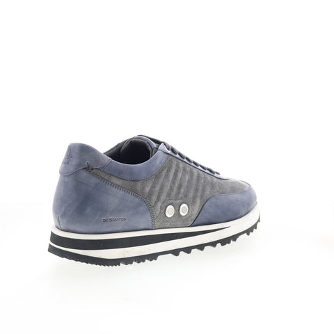 Di Bianco Daytona Laser Mens Gray Suede Lace Up Lifestyle Sneakers Shoes