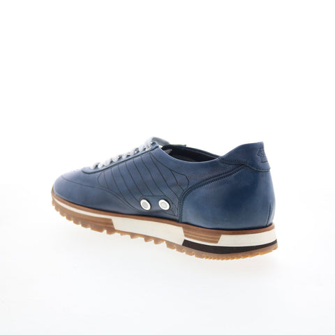 Di Bianco Daytona Laser Mens Blue Leather Lace Up Lifestyle Sneakers Shoes