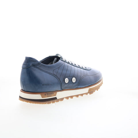 Di Bianco Daytona Laser Mens Blue Leather Lace Up Lifestyle Sneakers Shoes