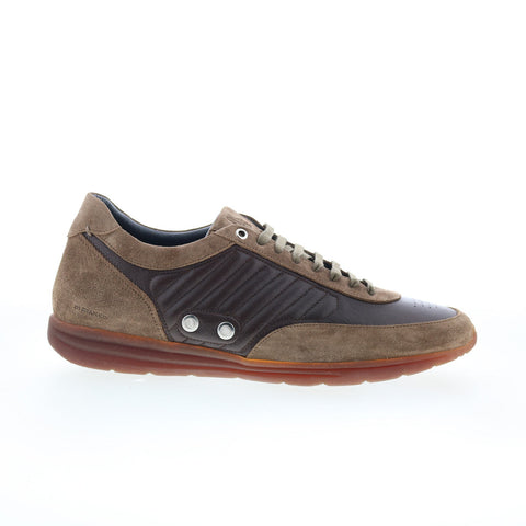 Di Bianco Daytona Laser Mens Brown Suede Lace Up Lifestyle Sneakers Shoes