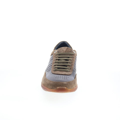Di Bianco Daytona Laser Mens Brown Suede Lace Up Lifestyle Sneakers Shoes