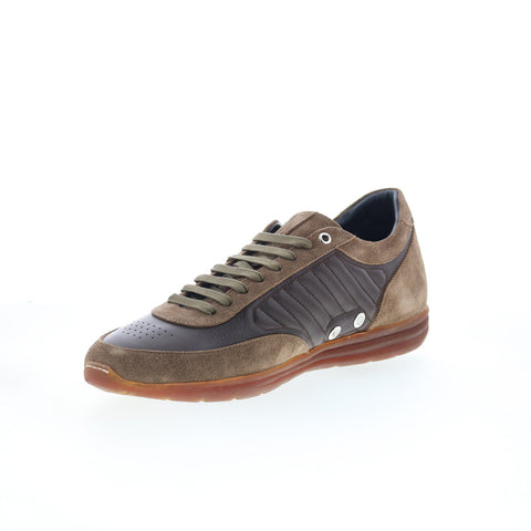 Di Bianco Daytona Laser Mens Brown Suede Lace Up Lifestyle Sneakers Shoes
