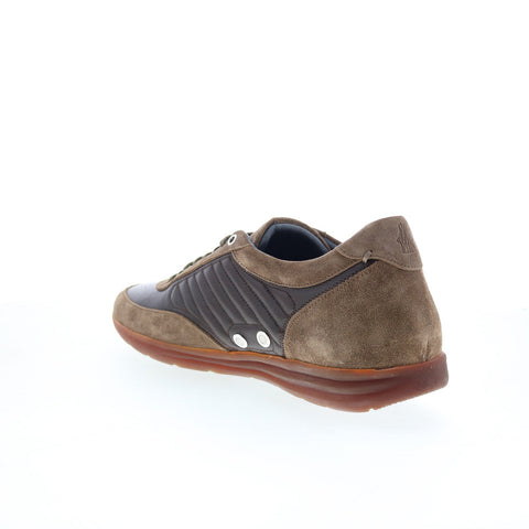 Di Bianco Daytona Laser Mens Brown Suede Lace Up Lifestyle Sneakers Shoes
