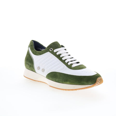 Di Bianco Daytona Laser Mens Green Suede Lace Up Lifestyle Sneakers Shoes
