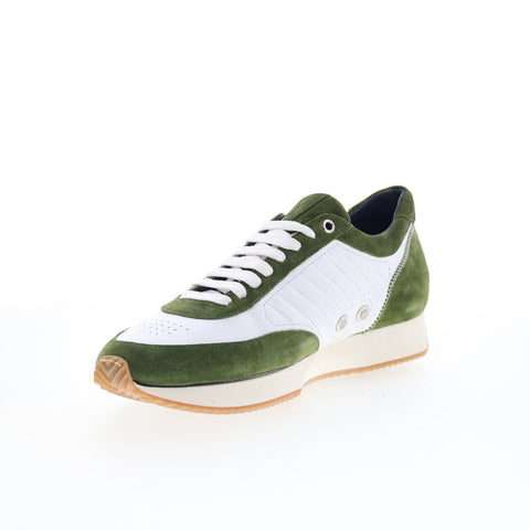 Di Bianco Daytona Laser Mens Green Suede Lace Up Lifestyle Sneakers Shoes