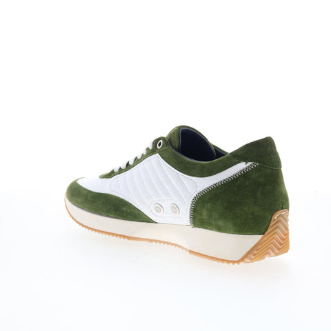 Di Bianco Daytona Laser Mens Green Suede Lace Up Lifestyle Sneakers Shoes