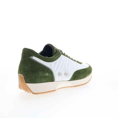 Di Bianco Daytona Laser Mens Green Suede Lace Up Lifestyle Sneakers Shoes