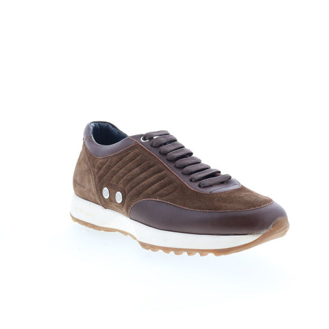 Di Bianco Daytona Lux Runner Mens Brown Suede Lace Up Lifestyle Sneakers Shoes