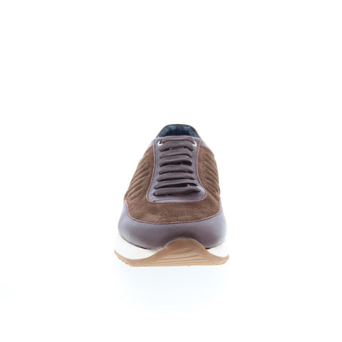 Di Bianco Daytona Lux Runner Mens Brown Suede Lace Up Lifestyle Sneakers Shoes