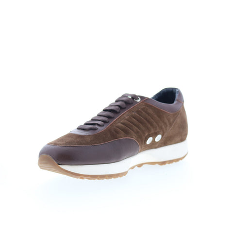 Di Bianco Daytona Lux Runner Mens Brown Suede Lace Up Lifestyle Sneakers Shoes