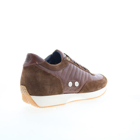 Di Bianco Daytona Luxe Mens Brown Leather Lace Up Lifestyle Sneakers Shoes