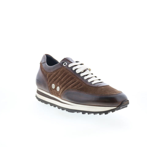 Di Bianco Daytona Mens Brown Suede Lace Up Lifestyle Sneakers Shoes