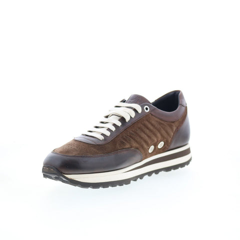 Di Bianco Daytona Mens Brown Suede Lace Up Lifestyle Sneakers Shoes