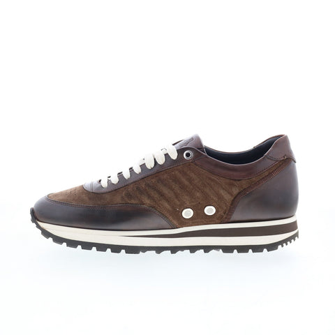 Di Bianco Daytona Mens Brown Suede Lace Up Lifestyle Sneakers Shoes