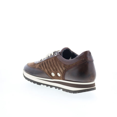 Di Bianco Daytona Mens Brown Suede Lace Up Lifestyle Sneakers Shoes